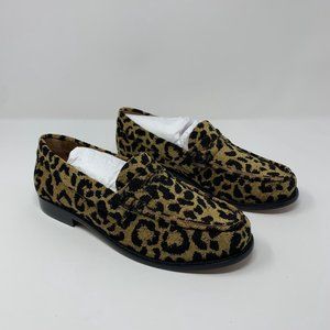 Re/Done 264-17W9LFR 90s Loafers Shoes Women's 38 Leopard Tapestry Slip-on S0431‎